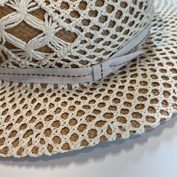 Raffaello Bettini Tan & Ivory Overlay Fedora, NWOT! - Picture 4 of 6